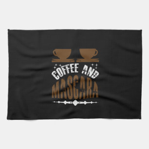 Coffee Art Coffee And Mascara Tea Towel