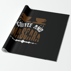 Coffee Art Coffee And Mascara Wrapping Paper