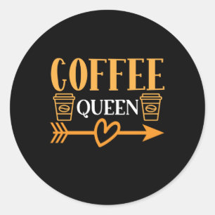 Coffee Art Coffee Queen Classic Round Sticker