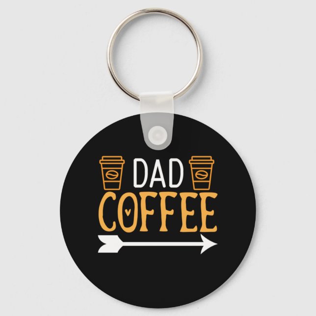 Coffee Art Dad Coffee Key Ring (Front)