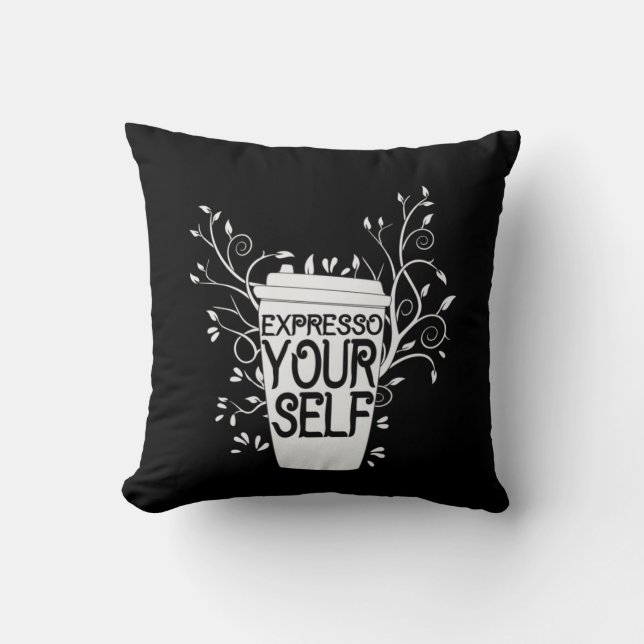 Coffee Art Expresso Yourself Cushion (Front)