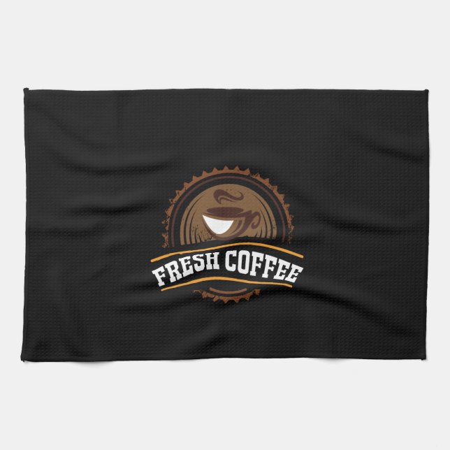 Coffee Art Fresh Coffee Tea Towel (Horizontal)