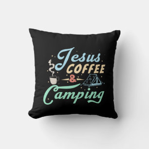 Coffee Art Jesus Coffee & Camping Cushion