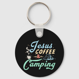 Coffee Art Jesus Coffee & Camping Key Ring