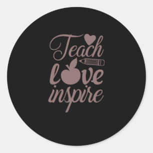 Coffee Art Teach Love Inspire Classic Round Sticker