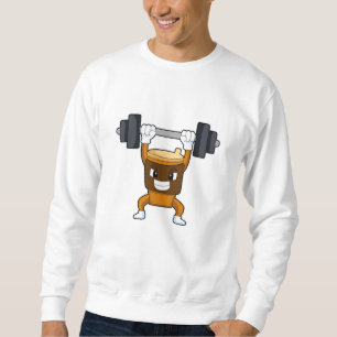 Coffee at Strength training with Barbell Sweatshirt