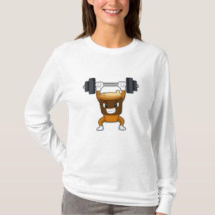 Coffee at Strength training with Barbell T-Shirt