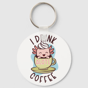 Coffee. Axolotl. Key Ring
