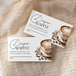 Coffee Baby Is Brewing Baby Shower Diaper Raffle Enclosure Card