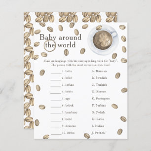 Coffee baby shower - Baby around the world game