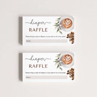 Coffee Baby Shower - Baby is Brewing Diaper Raffle Enclosure Card