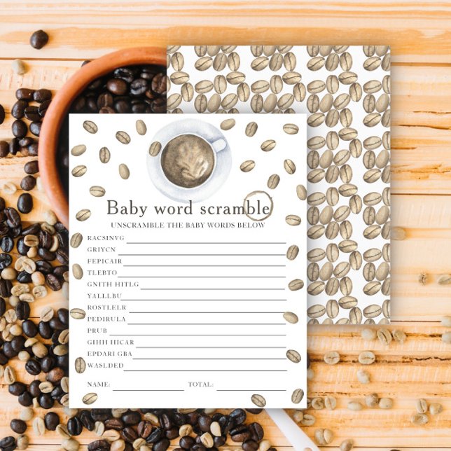 Coffee baby shower - Baby Word Scramble (Creator Uploaded)