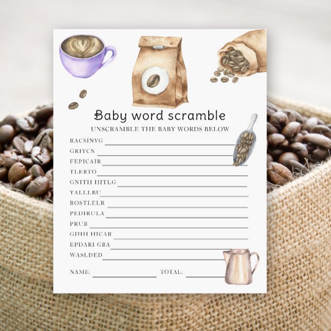 Coffee baby shower - Baby Word Scramble (Creator Uploaded)