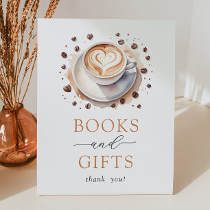 Coffee Baby Shower Books and Gifts Sign