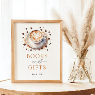 Coffee Baby Shower Books and Gifts Sign