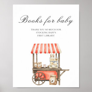 Coffee baby shower - books for baby poster