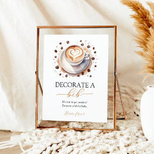 Coffee Baby Shower Decorate A Bib Sign