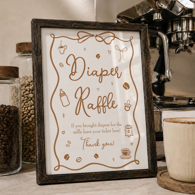 Coffee Baby Shower Diaper Raffle  Poster (Creator Uploaded)