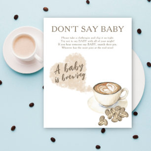 Coffee baby shower - Don't say baby Poster