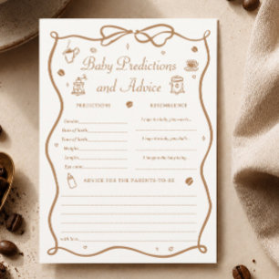 Coffee Baby Shower Find the Guest Bingo Game Card