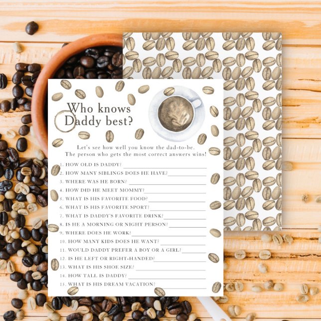 Coffee baby shower - Game Who knows daddy best (Creator Uploaded)