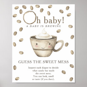 Coffee baby shower Guess the sweet mess Poster