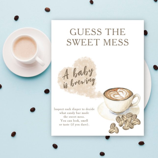 Coffee baby shower Guess the sweet mess Poster (Creator Uploaded)