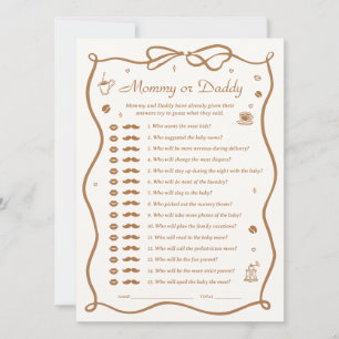 Coffee Baby Shower Guess Who Game Card