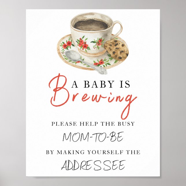 Coffee baby shower - Help the Busy Mum-to-Be  Poster (Front)