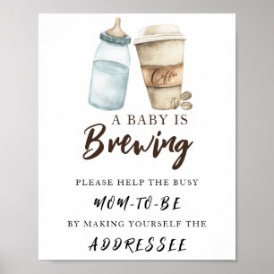 Coffee baby shower - Help the Busy Mum-to-Be  Poster