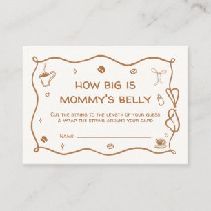 Coffee Baby Shower How Big is Her Belly Enclosure Card