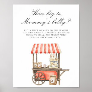 Coffee baby shower How big is mummy's belly  Poster