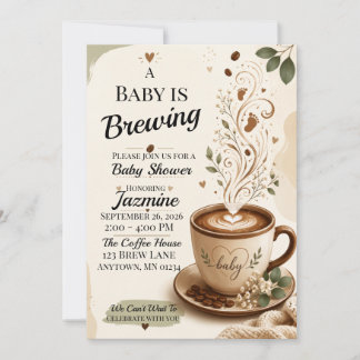 Coffee Baby Shower Invitation | Baby Is Brewing