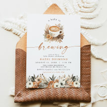Coffee Baby Shower Invite, A Baby Is Brewing