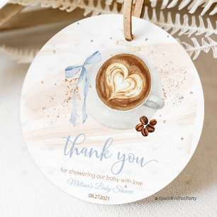 Coffee baby shower Is Brewing bow Favour Tags