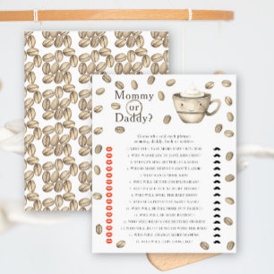 Coffee baby shower - mummy or daddy game