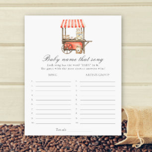 Coffee baby shower - Name that song game