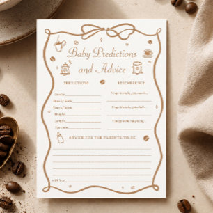 Coffee Baby Shower Predicitons Game Card