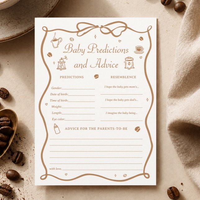 Coffee Baby Shower Predicitons Game Card (Creator Uploaded)