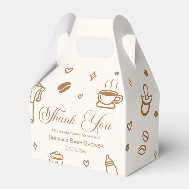 Coffee Baby Shower Thank You Favour Box (Front Side)