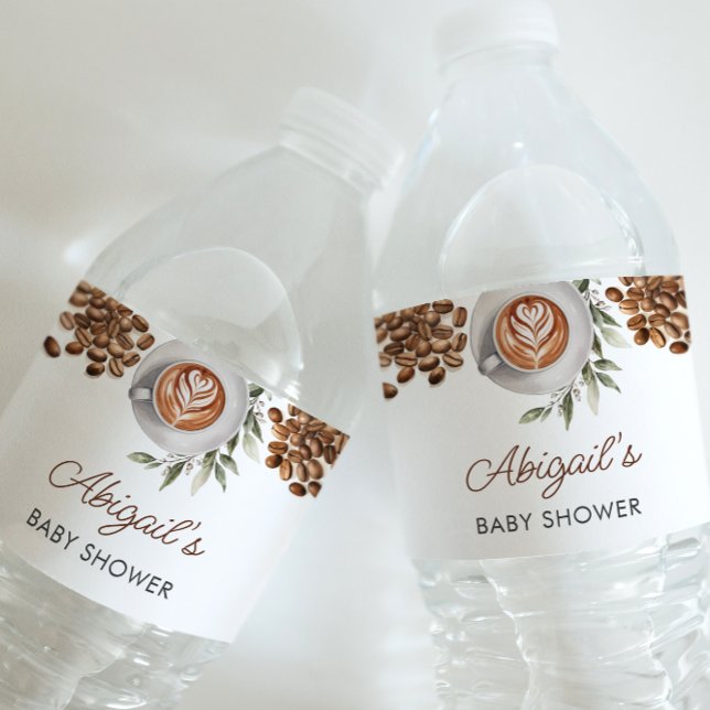 Coffee Baby Shower -  Water Bottle Label (Coffee Baby Shower - Water Bottle Label)