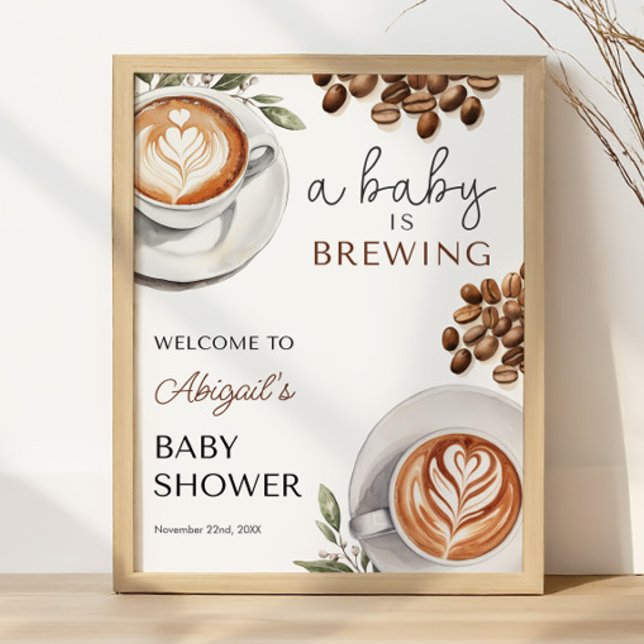 Coffee Baby Shower Welcome - Baby is Brewing 16x20 Poster (Coffee Baby Shower Welcome - Baby is Brewing 16x20 Poster)