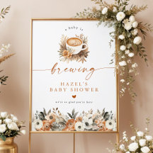 Coffee Baby Shower Welcome, Baby Is Brewing