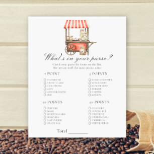 Coffee baby shower - What's in your purse game