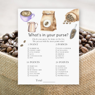 coffee baby shower - What's in your purse game