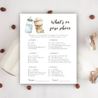 Coffee baby shower - What's On Your Phone Game