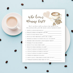 Coffee baby shower - Who knows mummy best