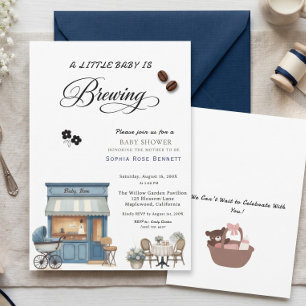 Coffee Baby Theme Modern Baby Shower Invitation