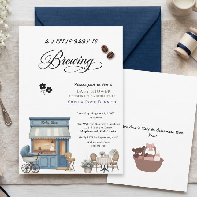 Coffee Baby Theme Modern Baby Shower Invitation (Creator Uploaded)
