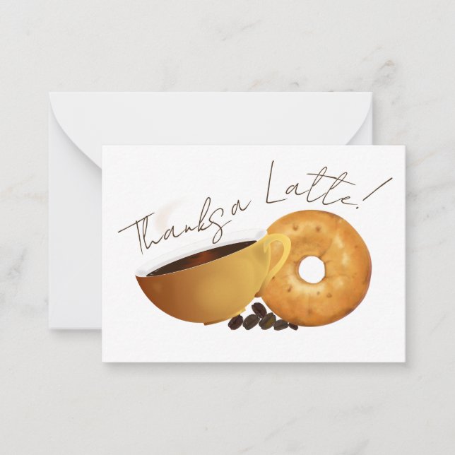 Coffee Bagel Thank You Card (Front)